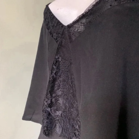 Madewell Silk Lace-Inset Little Black Dress - Picture 8 of 10